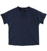 Tommy Hilfiger T-shirt - Navy m. FlÃ¦sekant