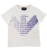 Emporio Armani T-shirt - Hvid m. Lilla