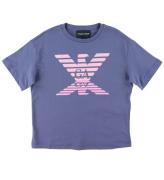 Emporio Armani T-shirt - Blue Indaco m. Rosa