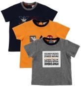 Emporio Armani T-shirt - 3-pak - GrÃ¥meleret/Sort/Orange