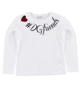Dolce & Gabbana Bluse - Hvid m. Print/Hjerte