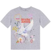 Stella McCartney Kids T-shirt - GrÃ¥meleret m. EnhjÃ¸rning