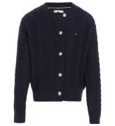 Tommy Hilfiger Cardigan - Cable Strik - Desert Sky