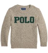 Polo Ralph Lauren Bluse - Uld - Brunmelerert m. Mørkegrøn