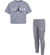 Jordan T-Shirt/Leggings - GrÃ¥meleret m. Logo