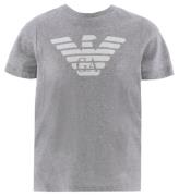 Emporio Armani T-shirt - GrÃ¥meleret/Hvid m. Logo