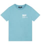 DKNY T-shirt - LyseblÃ¥ m. Hvid