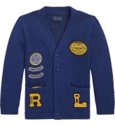 Polo Ralph Lauren Cardigan - Strik - BlÃ¥ m. Patches