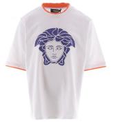 Versace T-shirt - Hvid"BlÃ¥ m. Orange