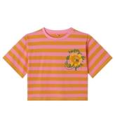 Stella McCartney Kids T-shirt - Pink/Orangestribet m. Print