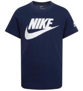 Nike T-shirt - MÃ¸rkeblÃ¥/Hvid
