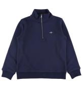 GANT Sweatshirt - Shield Half Zip - Evening Blue