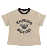 Emporio Armani T-shirt - Oxford Tan m. Sort/GrÃ¥