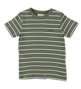 GANT T-shirt - Juniper Green/Hvidstribet