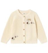 Lil' Atelier Cardigan - Strik - Rib - NmfEmlen - Birch m. Blomst