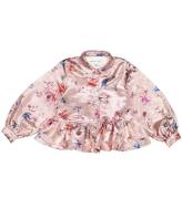 Christina Rohde Bluse - Rosa Glitter m. Blomster