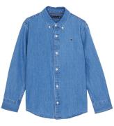 Tommy Hilfiger Skjorte - Denim Chambray - Denim Medium Wash