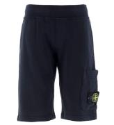 Stone Island Sweatshorts - Navy Blue m. Logo