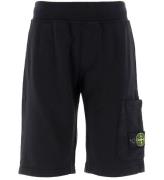 Stone Island Sweatshorts - Sort m. Logo