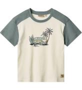 Wheat T-shirt - Hector - Ivory/StÃ¸vet GrÃ¸n m. Print